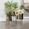 Olivia & May 18" Contemporary Metal Planters with Stands Black/Silver - Olivia & May -Cheap Planters Store unnamed file 5620