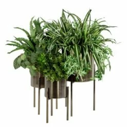 Olivia & May 18" Contemporary Metal Planters with Stands Black/Silver - Olivia & May -Cheap Planters Store unnamed file 5624