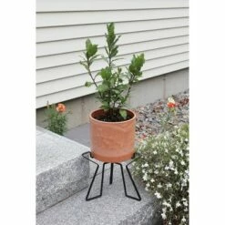 9" Simple Minimalist Tabletop and Floor Florence Wood Stone and Iron Planter with Stand Terra Cotta - ACHLA Designs -Cheap Planters Store unnamed file 5631