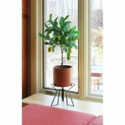 9" Simple Minimalist Tabletop and Floor Florence Wood Stone and Iron Planter with Stand Terra Cotta - ACHLA Designs -Cheap Planters Store unnamed file 5634