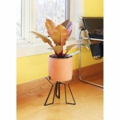 9" Simple Minimalist Tabletop and Floor Florence Wood Stone and Iron Planter with Stand Terra Cotta - ACHLA Designs -Cheap Planters Store unnamed file 5635