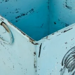 Olivia & May 23" French Country Rooster Illustration Square Metal Planter with Handles Distressed Blue - Olivia & May -Cheap Planters Store unnamed file 5656