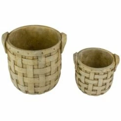 Napa Home & Garden Set of 2 Beige Tobacco Basket Planter Set 9.5" -Cheap Planters Store unnamed file 5664
