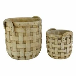 Napa Home & Garden Set of 2 Beige Tobacco Basket Planter Set 9.5" -Cheap Planters Store unnamed file 5665