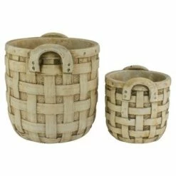 Napa Home & Garden Set of 2 Beige Tobacco Basket Planter Set 9.5" -Cheap Planters Store unnamed file 5666