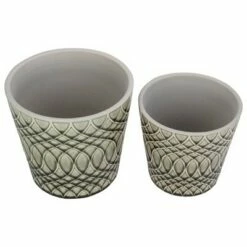 Napa Home & Garden Set of 2 Black and Gray Geometric Patterned Planters 6.5" 7 Napa Home & Garden Set of 2 Black and Gray Geometric Patterned Planters 6.5" -Cheap Planters Store unnamed file 5670