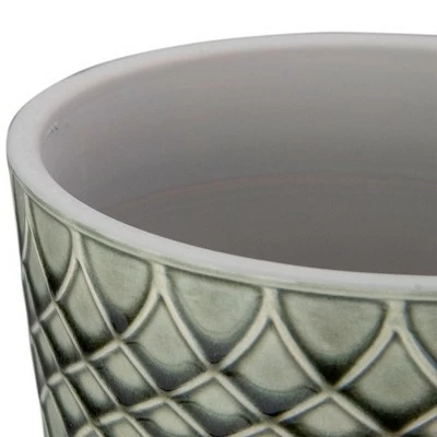 Napa Home & Garden Set of 2 Black and Gray Geometric Patterned Planters 6.5" 5 Napa Home & Garden Set of 2 Black and Gray Geometric Patterned Planters 6.5" - Image 3