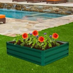 Costway 47"x35.5" Patio Raised Garden Bed Vegetable Flower Plant Dark Green New -Cheap Planters Store unnamed file 569