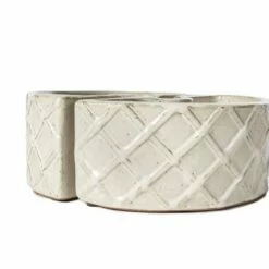 Handmade Glazed Ceramic Trellis Umbrella Half Moon Shaped Planter Off-White - Alfresco Home LLC -Cheap Planters Store unnamed file 5691