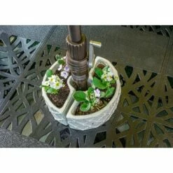 Handmade Glazed Ceramic Trellis Umbrella Half Moon Shaped Planter Off-White - Alfresco Home LLC -Cheap Planters Store unnamed file 5692