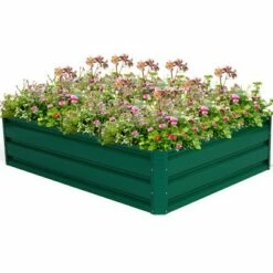 Costway 47"x35.5" Patio Raised Garden Bed Vegetable Flower Plant Dark Green New -Cheap Planters Store unnamed file 570