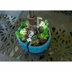 Handmade Glazed Ceramic Trellis Umbrella Half Moon Shaped Planter Blue - Alfresco Home LLC -Cheap Planters Store unnamed file 5706