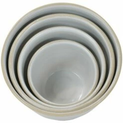 Set of 4 Antique White Round Enamel Metal Planters - Foreside Home & Garden