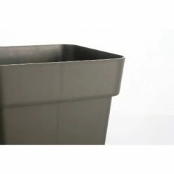 Indoor/Outdoor Modern Pac Square Pot Planter Black - Alfresco Home LLC