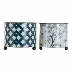 Set of 2 Multicolored Galvanized Metal Planters with Round Feet - Foreside Home & Garden -Cheap Planters Store unnamed file 5774