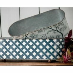 Set of 2 Multicolored Galvanized Metal Planters with Round Feet - Foreside Home & Garden -Cheap Planters Store unnamed file 5776