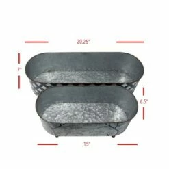 Set of 2 Multicolored Galvanized Metal Planters with Round Feet - Foreside Home & Garden -Cheap Planters Store unnamed file 5777