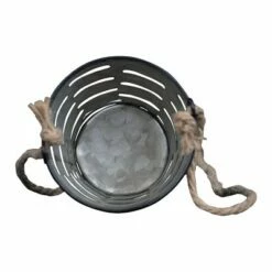 Olive Bucket Galvanized Metal and Jute Hanging Planter with Pulley - Foreside Home & Garden -Cheap Planters Store unnamed file 5780