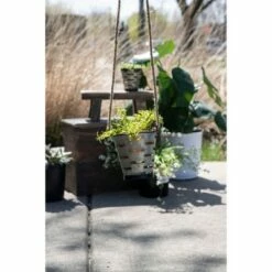 Olive Bucket Galvanized Metal and Jute Hanging Planter with Pulley - Foreside Home & Garden -Cheap Planters Store unnamed file 5783