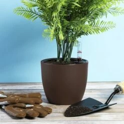 Juvale 4 Pack Self Watering Pot Planter with Water Level Gauge Indicator for Indoor & Outdoor Plants, 8 x 8 x 7"