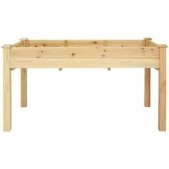 Sunnydaze Decor Sunnydaze Outdoor Wood Elevated Rectangular Standing Garden Planter Box For Flower, Herb and Vegetable Gardening - 24.5" W x 48.5" D x 27.5" H - Brown -Cheap Planters Store unnamed file 579