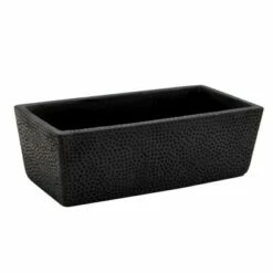 Juvale Black Rectangle Cement Planter Indoor Outdoor with Wooden Drainage Base (8.34 x 4 x 3 in) -Cheap Planters Store unnamed file 5804