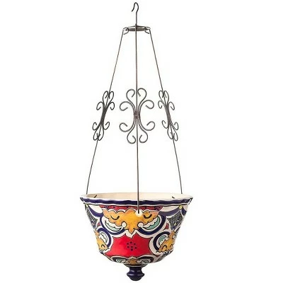 Plow & Hearth - Authentic Mexican Talavera Hanging Planter 4 Plow & Hearth - Authentic Mexican Talavera Hanging Planter - Image 3