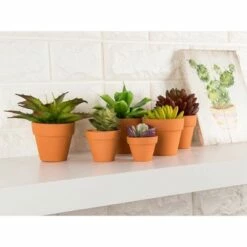 Juvale 9 Pack Terra Cotta Clay Pots, Small Plant Pots, Planters for Succulents & Cactus, 3.5 x 3.5 x 3.6 in