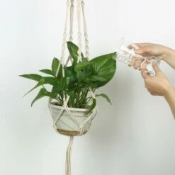 Unique Bargains Macrame Vintage Handmade Braided Rope Flower Plant Planters Beige 39.4 Inch 2 Pcs -Cheap Planters Store unnamed file 5847