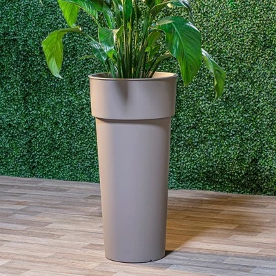 Indoor/Outdoor Cylindrical Duo Pot with Container - Alfresco Home LLC Brown 6 Indoor/Outdoor Cylindrical Duo Pot with Container - Alfresco Home LLC Brown - Image 4