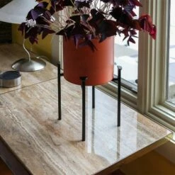 15"H Cylinder Planter Pot Burnt Sienna Galvanized Steel with 4-Legged Black Wrought Iron Plant Stand - ACHLA Designs -Cheap Planters Store unnamed file 5873