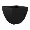 Tusco Products Modern 16 Inch House Square Planter Made with Highly Durable, UV Protected Molded Plastic and Versatile, Elegant Design, Black