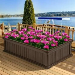 Costway 48''x24'' Raised Garden Bed Rectangle Plant Box Planter Flower Vegetable Brown 13 Costway 48''x24'' Raised Garden Bed Rectangle Plant Box Planter Flower Vegetable Brown -Cheap Planters Store unnamed file 588