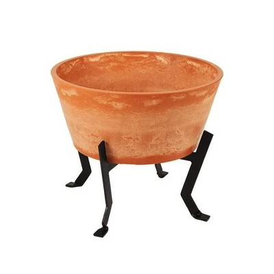 Indoor Outdoor Denise Wood Stone and Iron Planter Terra Cotta Finish - ACHLA Designs 14 Indoor Outdoor Denise Wood Stone and Iron Planter Terra Cotta Finish - ACHLA Designs - Image 12