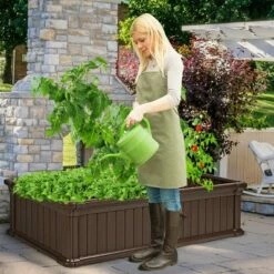 Costway 48''x24'' Raised Garden Bed Rectangle Plant Box Planter Flower Vegetable Brown 14 Costway 48''x24'' Raised Garden Bed Rectangle Plant Box Planter Flower Vegetable Brown -Cheap Planters Store unnamed file 589