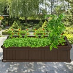 Costway 48''x24'' Raised Garden Bed Rectangle Plant Box Planter Flower Vegetable Brown 15 Costway 48''x24'' Raised Garden Bed Rectangle Plant Box Planter Flower Vegetable Brown -Cheap Planters Store unnamed file 590