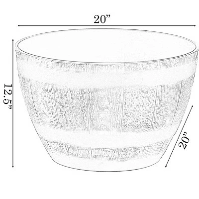 Gardenised Brown Outdoor Rustic Half Barrel Flower Garden Planter Bowl, Plastic 7 Gardenised Brown Outdoor Rustic Half Barrel Flower Garden Planter Bowl, Plastic - Image 5