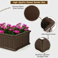 Costway 48''x24'' Raised Garden Bed Rectangle Plant Box Planter Flower Vegetable Brown 19 Costway 48''x24'' Raised Garden Bed Rectangle Plant Box Planter Flower Vegetable Brown -Cheap Planters Store unnamed file 594