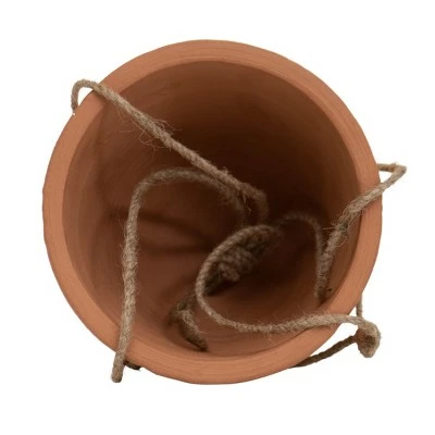 Hanging Terracotta Terracotta & Jute Planter - Foreside Home & Garden 4 Hanging Terracotta Terracotta & Jute Planter - Foreside Home & Garden - Image 2
