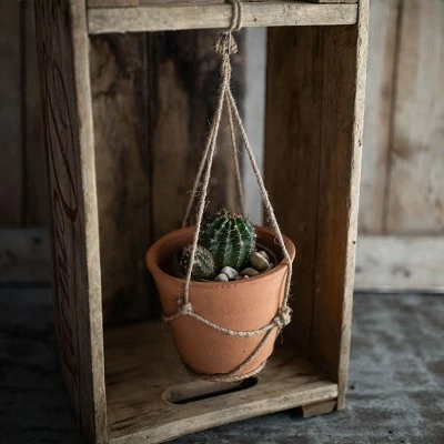 Hanging Terracotta Terracotta & Jute Planter - Foreside Home & Garden 7 Hanging Terracotta Terracotta & Jute Planter - Foreside Home & Garden - Image 5