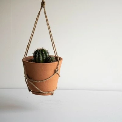 Hanging Terracotta Terracotta & Jute Planter - Foreside Home & Garden 8 Hanging Terracotta Terracotta & Jute Planter - Foreside Home & Garden - Image 6