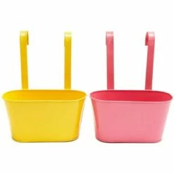 Juvale 2 Pack Oval Metal Wall Hanging Planters Pots Holder for Indoor Outdoor Succulent, 2 Colors 10 x 4.5 x 5" -Cheap Planters Store unnamed file 5954