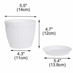 Unique Bargains Home Windowsill Office Plastic Barrel Shape Plant Flower Planters