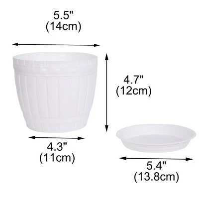 Unique Bargains Home Windowsill Office Plastic Barrel Shape Plant Flower Planters 2 Unique Bargains Home Windowsill Office Plastic Barrel Shape Plant Flower Planters