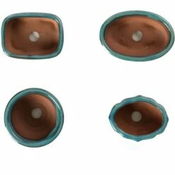 Gardenised Decorative Mini Glazed Ceramic Bonsai Succulent Pots Flower Planter with Drainage Holes, 4 Pack -Cheap Planters Store unnamed file 5997