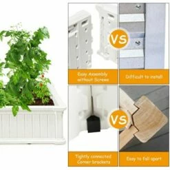 Costway 48.5'' Raised Garden Bed Square Plant Box Planter Flower Vegetable White 16 Costway 48.5'' Raised Garden Bed Square Plant Box Planter Flower Vegetable White -Cheap Planters Store unnamed file 600
