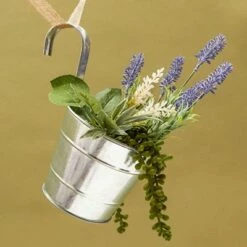 Juvale 3 Pack Round Metal Iron Wall Hanging Planters Pots Holder Bucket for Indoor Outdoor Succulent, 5 x 5 x 8