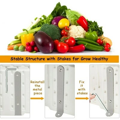 Costway 48.5'' Raised Garden Bed Square Plant Box Planter Flower Vegetable White 10 Costway 48.5'' Raised Garden Bed Square Plant Box Planter Flower Vegetable White - Image 8