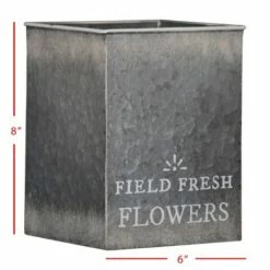 "Field Fresh Flowers" Whitewashed Galvanized Metal Planter - Foreside Home & Garden -Cheap Planters Store unnamed file 6022