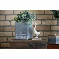 "Field Fresh Flowers" Whitewashed Galvanized Metal Planter - Foreside Home & Garden -Cheap Planters Store unnamed file 6023